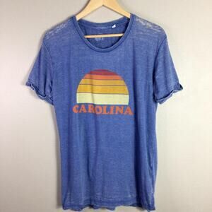 Retro CAROLINA Sunset T Shirt Blue Orange Large
